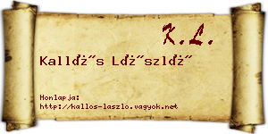 Kallós László névjegykártya