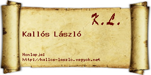 Kallós László névjegykártya
